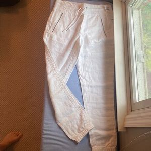New white linen pants